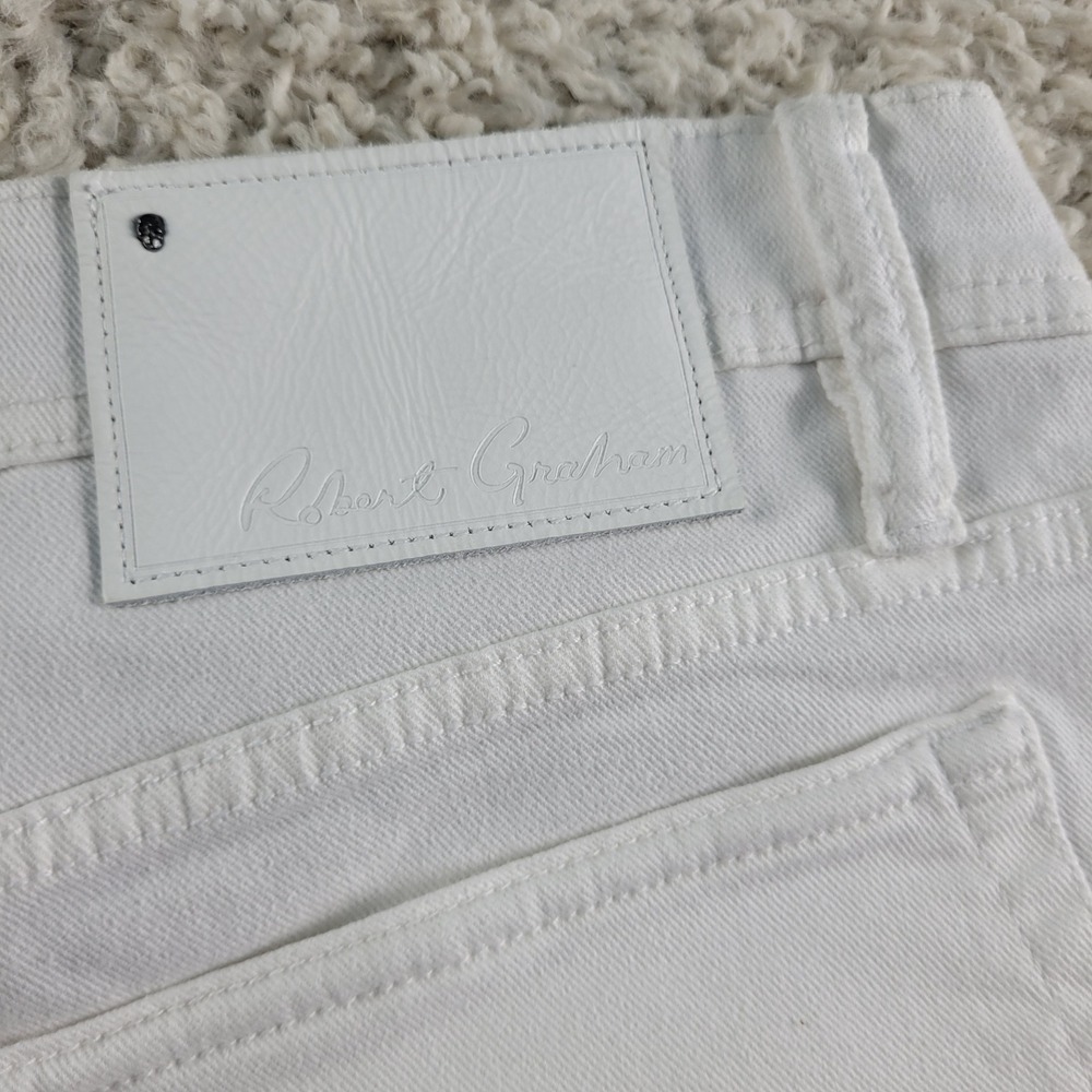 Robert Graham Perfect Fit Jeans Men's 36x33.5 White Straight Leg Trousers NEW - Picture 5 of 14